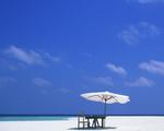 Table and Shade on a Maldives Beach 5:4