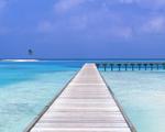 Long Pier at a Maldives Beach