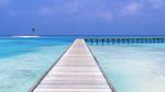 Long Pier at a Maldives Beach